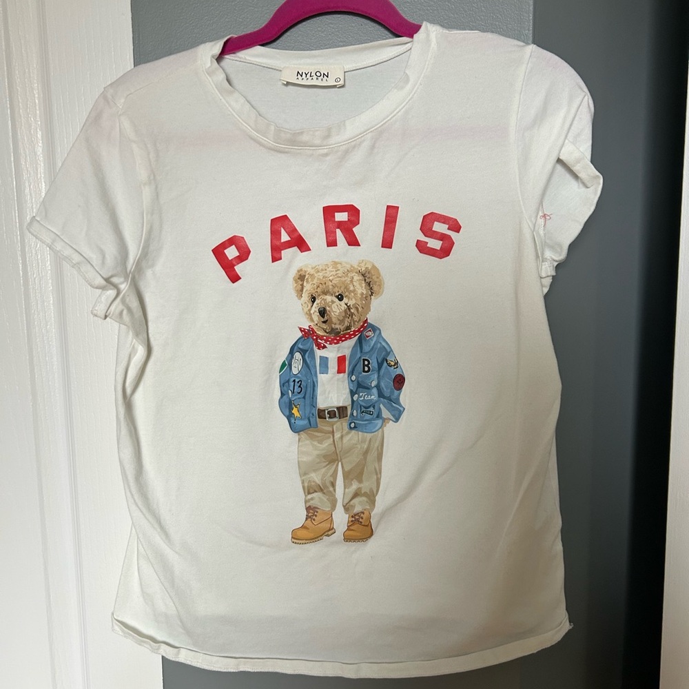 White Paris Bear T-Shirt
